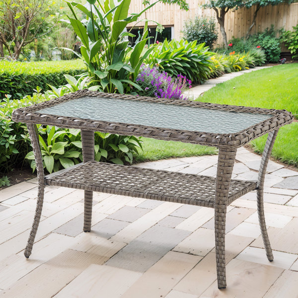 TerraLoom - Brown Wicker Patio Table by The Nevermore